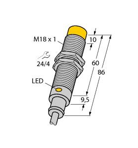 Turck Inductive Sensor (NI8-M18T-AZ3X 7M)