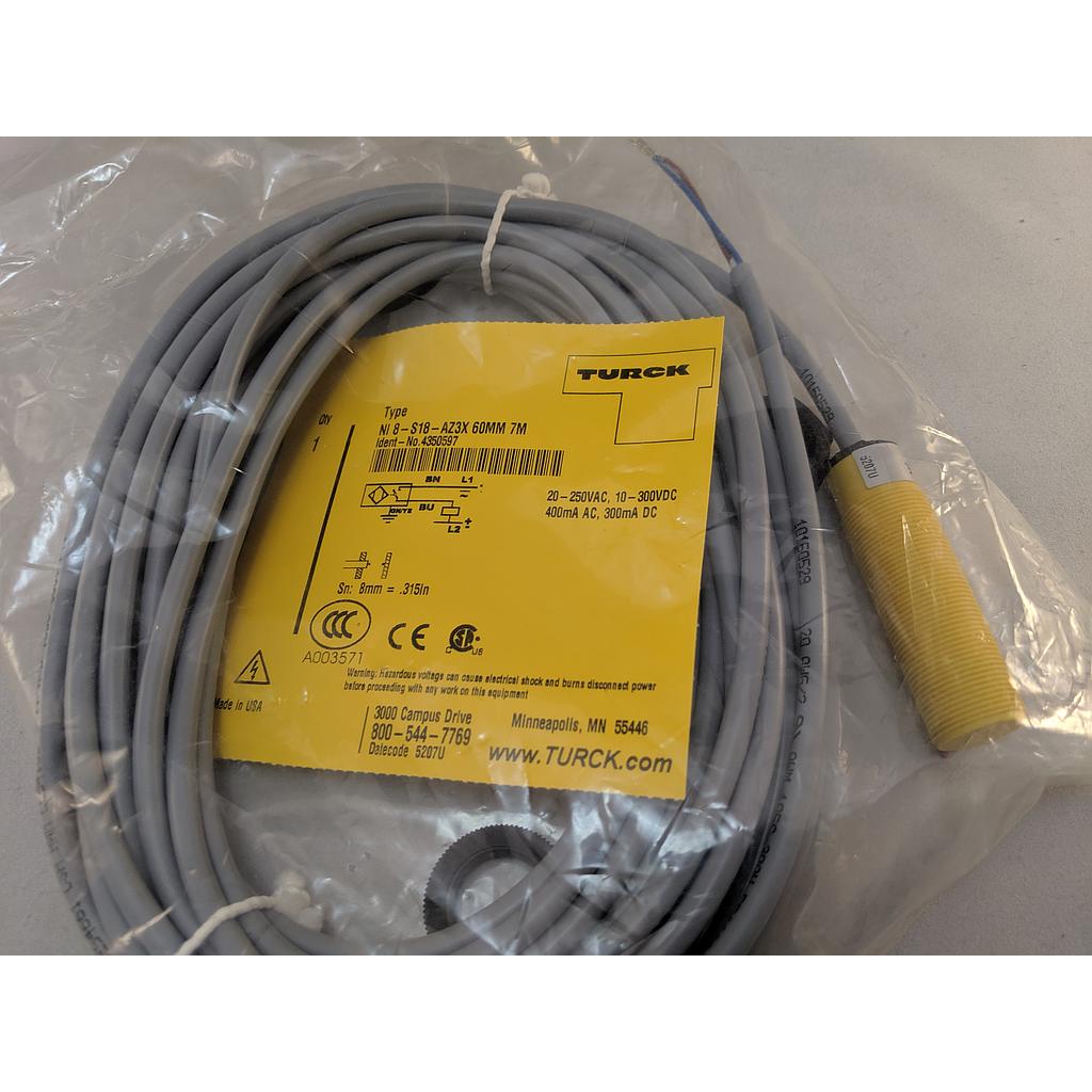 Turck Inductive Sensor (NI8-S18-AZ3X 60MM 7M)