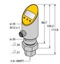 Turck Pressure Transmitter (Rotatable), With Analog Output and PNP/NPN Transistor Switching Output, Output 2 Reprogrammable as Switching Output (PS003V-502-LI2UPN8X-H1141)