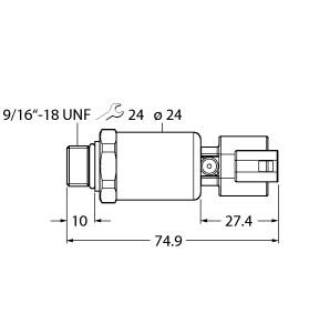 Turck Pressure Transmitter, With Current Output (2-Wire) (PT100R-2121-I2-DT043P)