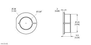 Turck Accessories, Adapter Sleeve, For Encoders RI-QR24 (RA10-QR24)