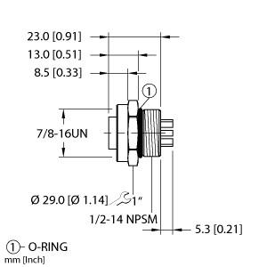 Turck Actuator and Sensor Receptacle, Front Mount (RKFL 66)