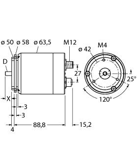 Turck Absolute Rotary Encoder - Multiturn, Industrial Line (RM-89S10S-9B28B-B2M12)