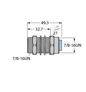 Turck DeviceNet™ Receptacle, Panel Feed-through (RSF RKF 57/22)