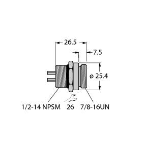 Turck FOUNDATION™ fieldbus Receptacle, Front Mount (RSFV 49)