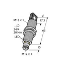 Turck Ultrasonic Sensor, Diffuse Mode Sensor (RU40U-M18MS-UP8X2-H1151)