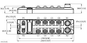 Turck Compact Multiprotocol I/O Module for Ethernet, 8 Digital PNP Inputs and 8 Digital PNP Outputs 2 A (TBEN-L4-8DIP-8DOP)