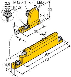 Turck Linear Position Sensor, For Analog Monitoring of Pneumatic Cylinders (WIM45-UNTL-0.3-BIM-UNT-LUAP6X4-H1141)