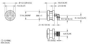 Turck Actuator and Sensor Receptacle, Rear Mount, Right-angle PCB Pins (WMFK 4F-PCB)