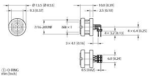 Turck Actuator and Sensor Receptacle, Rear Mount, Right-angle PCB Pins (WMFK 6F-PCB)