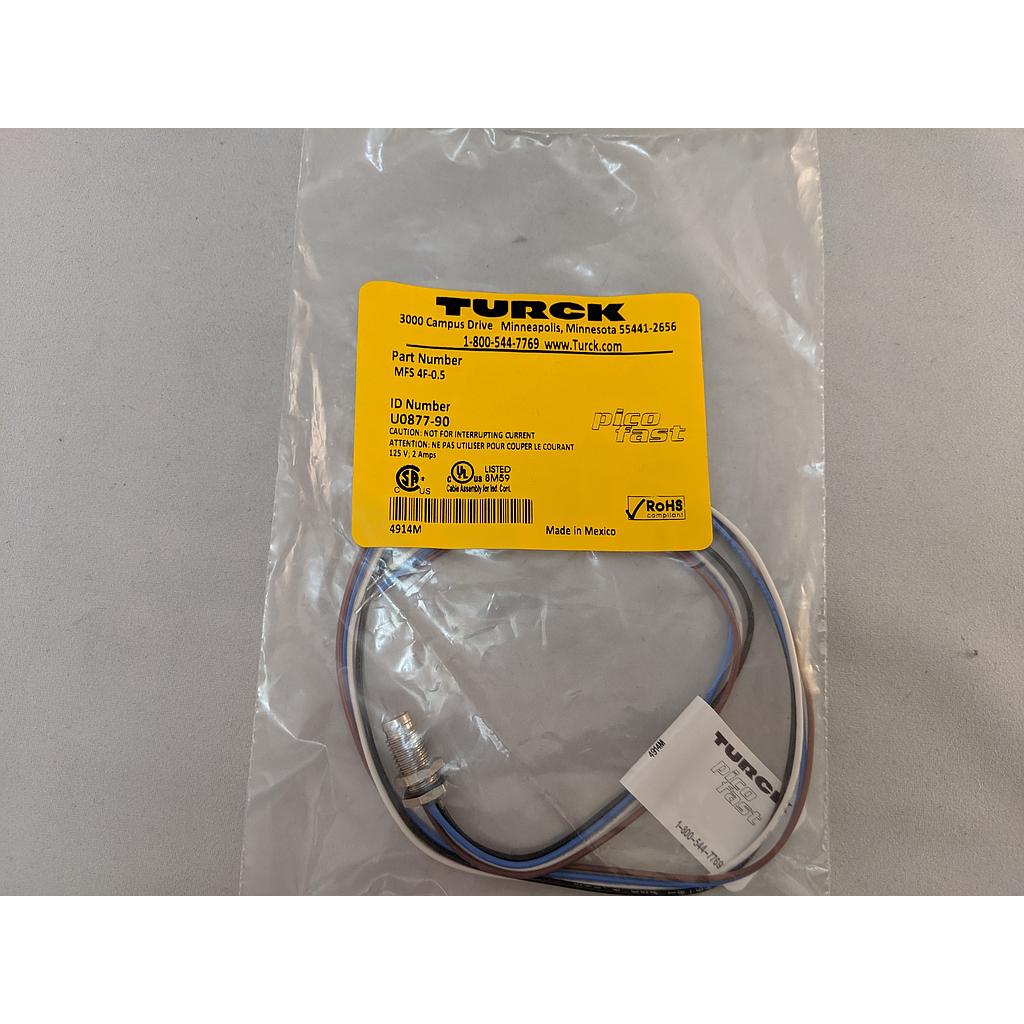 Turck Actuator and Sensor Receptacle, Rear Mount, Threaded or Snap Connecction (MFS 4F-0.5)