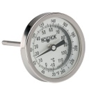 3" Bimetal Thermometer, 1/2" NPT Back Conn, 6" Stem Length, 0/250 F/C, .250" Diameter