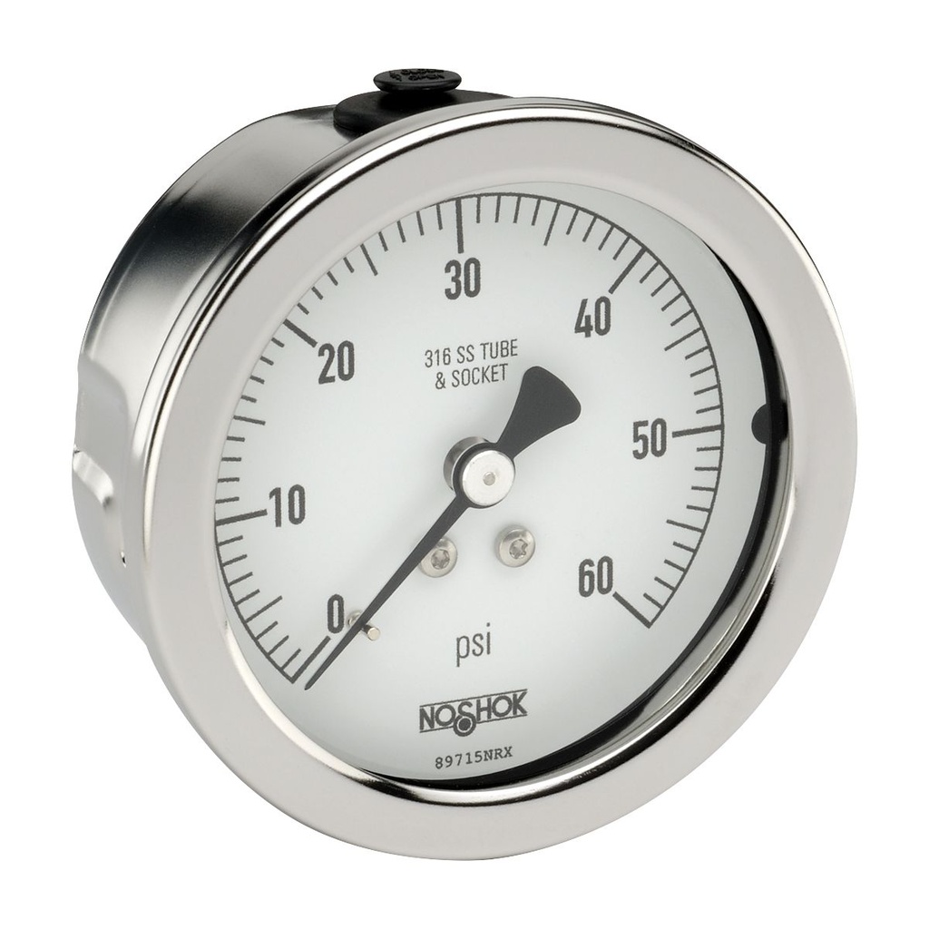 400 Series Stainless Steel Dry Pressure Gauge, 0 psi to 160 psi, 304SS Panel Mount Clamp