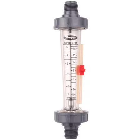 1/2" NPT Male Polycarbonate Inline Flowmeter