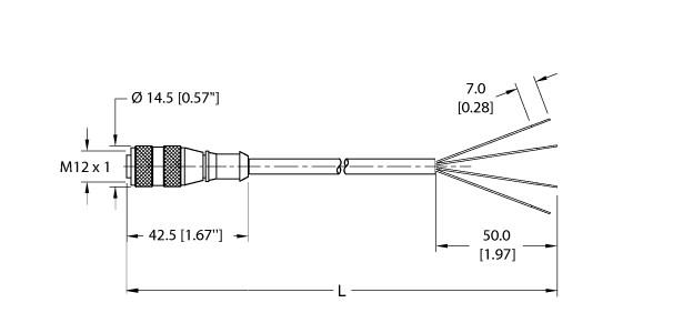 Turck Actuator and Sensor Cordset, Connection Cable (RK 4.4T-2)