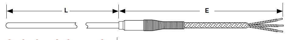 Watlow RTD Sensor Style RF, Outside Diameter [in] G - .125 Inch Sheath Type K = 316/316L SS Mineral Insulated, Sheath Length [L] (In) 6.000, 12 in. lead wire Length