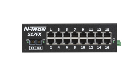 500 Series, 17-Port, N-Tron 517FX Unmanaged Industrial Ethernet Switch, SC 15km