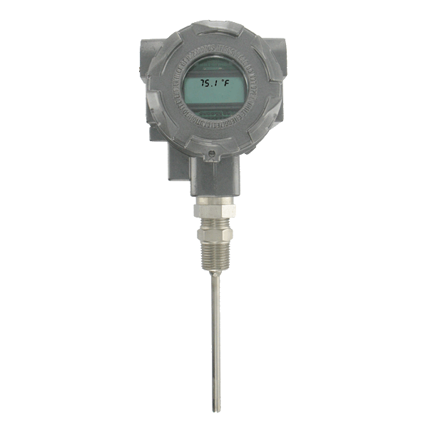 Explosion-proof RTD temperature transmitter, 6" probe, with LCD display