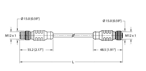 Turck Cable for DeviceNet and CANopen, Extension Cable (RSC RKC 572-2M)