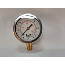 Pressure Gauge, 63mm dial size, 1/4" NPT bottom, 0-60PSI/kPa, Liquid Filled