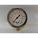 Winters Liquid Filled Pressure Gauge, 2.5" Dial, 1/4" NPT Brass Bottom Connection, 0-100 PSI/kPa