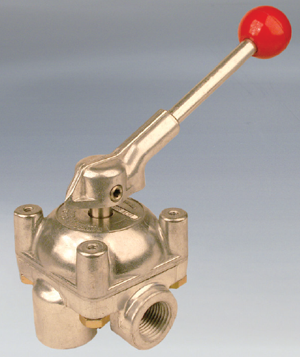 Shear-Seal Directional Control Valve, Interflow Series, 3/8" Port, Manual Operation, Black Knob