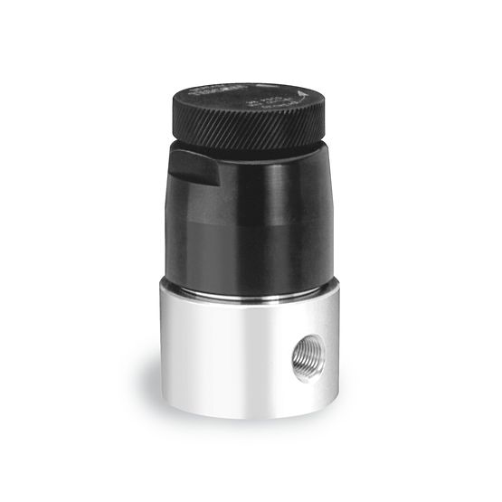 04 Series Pressure Regulator, SS, 3500PSI Inlet, 0-60PSI Outlet, W/O Panel Mounting (Black Knob), No Gauge Ports, 1/4"NPTF