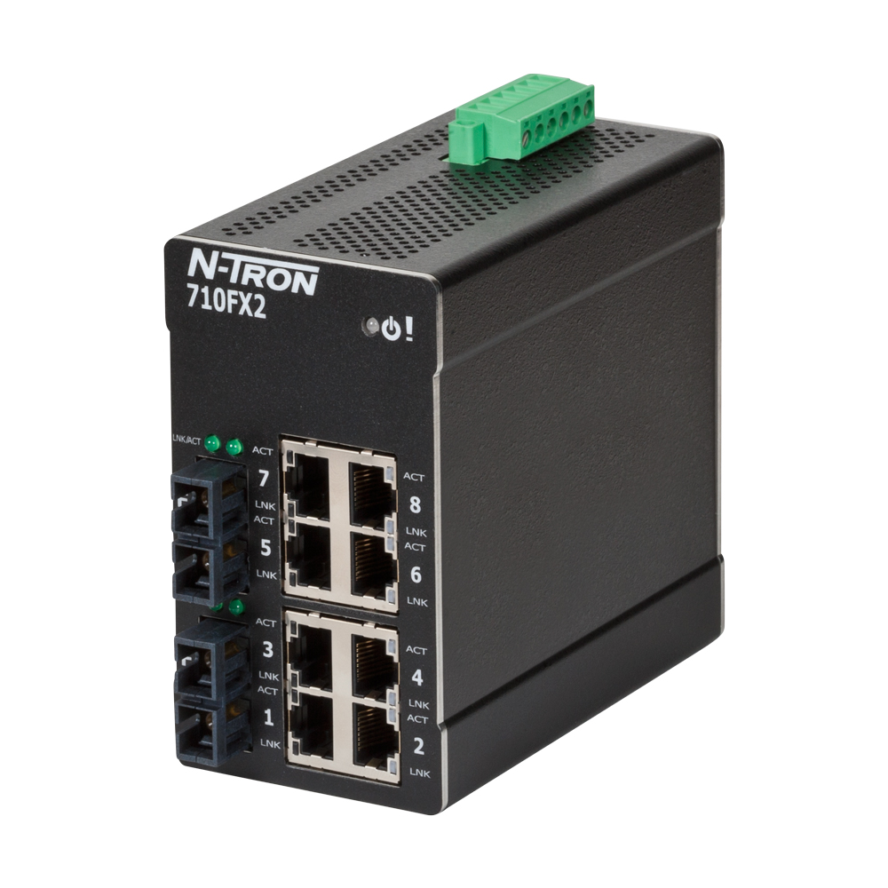 NT-700 Series, 10-Port, N-Tron 710FX2 Managed Industrial Ethernet Switch, SC 2km