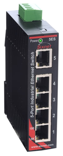 SL Series, 5-Port, Sixnet SL-5ES Unmanaged Ethernet Switch