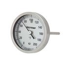 ReoTemp Bimetal Dial Thermometer, 3" Dial, Back Conn./Reset, 6" Stem, 1/2" NPT, 50/500°F
