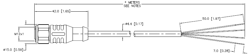 Turck Washdown Cordset, Connection Cordset (WD-RKCV 4.4T-10)