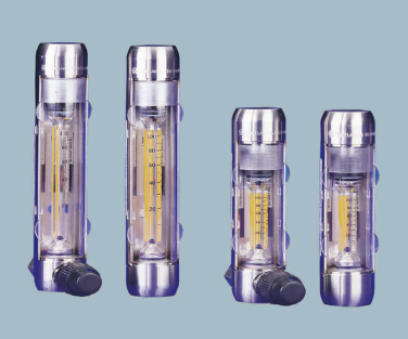 Wallace & Tiernan SS Frame Glass Tube Purge Meter, High Capacity with Knob on Control Valve, 3" Scale, 0-110 SCFH