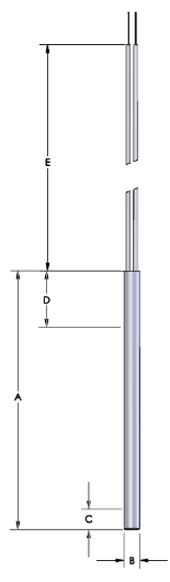 Watlow Firerod Heater, 120V/300W, 1/4" Diameter, 3" Length, 12" Leads