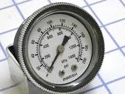 General Service Pressure Gauge, 0-200PSI/KPA, 2" Dial, 1/4"NPT Center Back Flush Mount, Dry