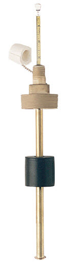 TLU-72500-3-SS-BN-19, DIPTAPE Level Indicator, 316SS Stem & Float, 2"NPT, 19" Overall Length