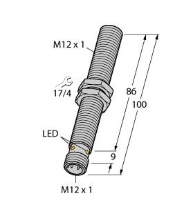Turck Inductive Sensor, With Extended Switching Distance (BI4U-M12-VP6X-H1141 L100)