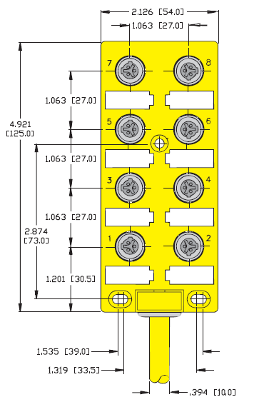 Turck Actuator and Sensor Junction Box, 8 Port (VBKB 80-CS12)
