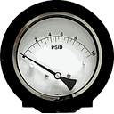 Mid-West 120 Aluminum Differential Pressure Gauge, 2.5" Dial, 0 to 3000 psig (0 to 10 psid), 1/4 NPTF Back Mount
