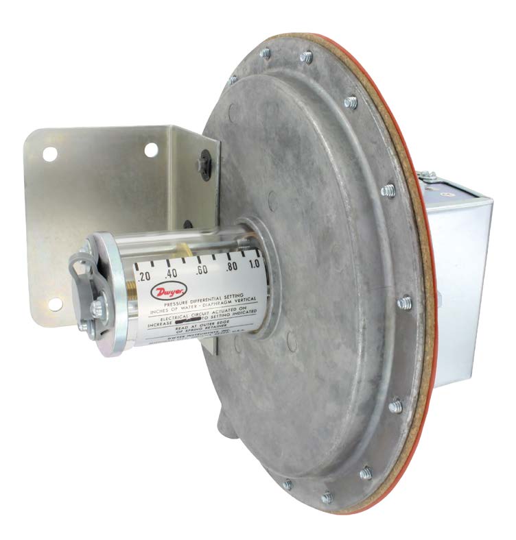1630 LARGE DIAPHRAGM PRESSURE SWITCH W/CONDUIT, 0.20-1.0"WC