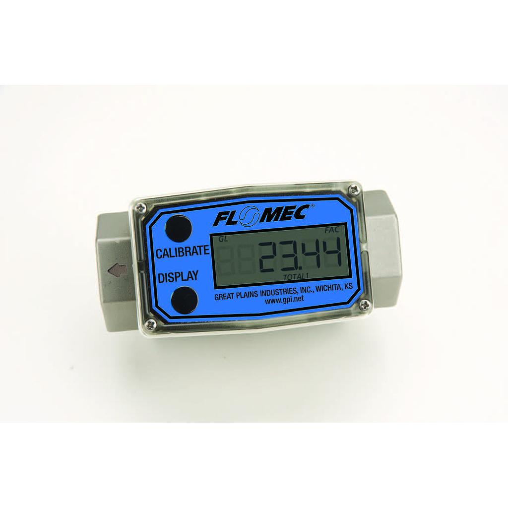 Flomec G2 Series Turbine Flow Meter, 2" #150 ANSI Flange, Battery Powered Display, Stainless Steel Body for Petro Chem, Fuel, Water, and Solvents