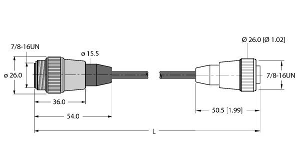 Turck Actuator and Sensor Cable, Extension Cable (RSM RKM 30-3M)