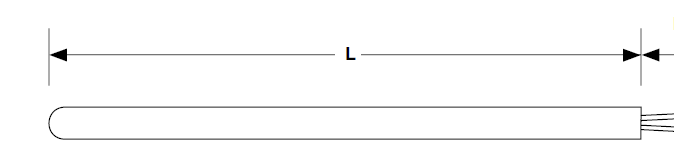 Watlow RB Style RTD Sheath Diameter [in] 125 Sheath Material: A = 316/316L SS Tube Element: B - 100 ohms Single 3-Wire Class: B - DIN Class B (+/-0.12%) (L) Sheath Length [in] 3 Lead Wire: B - PFA_Stranded (E) Wire Length [in] 36 Wire Termination: T - Standard Leads (S) Insulated Singles [in] 1