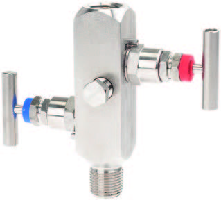 Wika IV20 In-Line 1/2"NPT x 1/2"NPT Block and Bleed Valve, 2-Valve Manifold