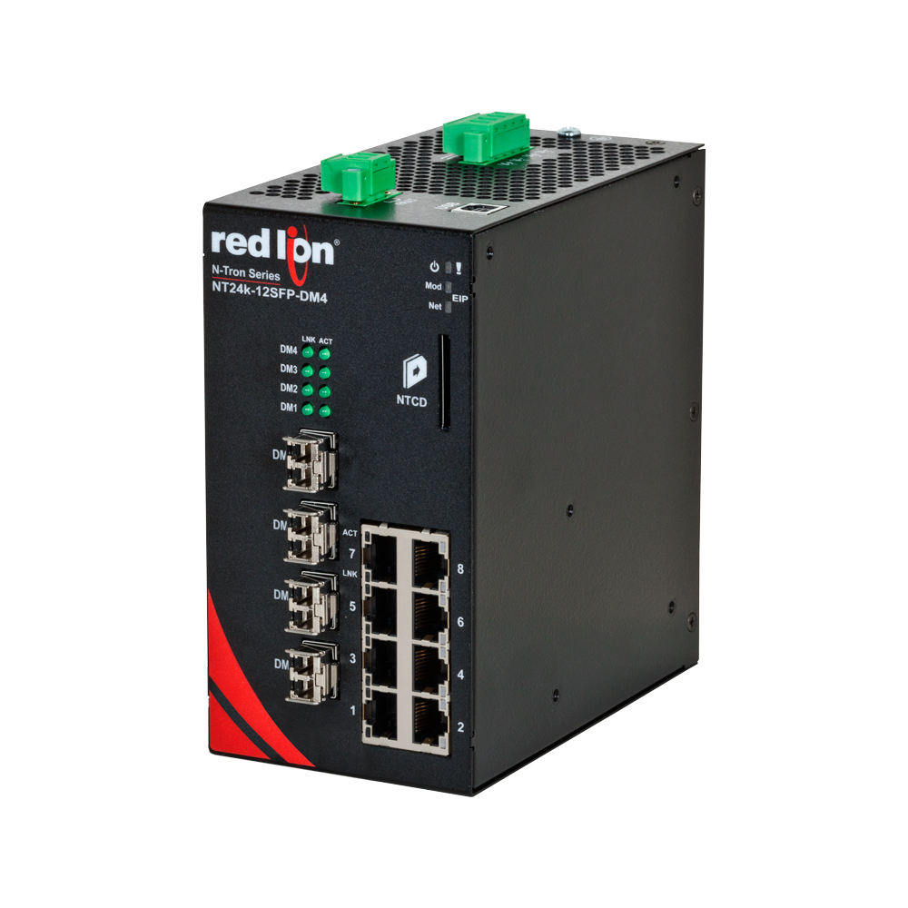 NT24k Series, 12-Port, N-Tron NT24k®-12SFP Managed Gigabit Ethernet Switch, DM4 SFPkm