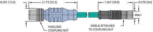 Turck Ethernet Cordset, Extension Cordset (RSSD PSGS 4M 4413-10M)