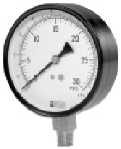 WEKSLER UTILITY GAUGE, 2" DIAL, 1/4"NPT BACK CONNECT, 30"-0-30PSI/100-0-200kPa
