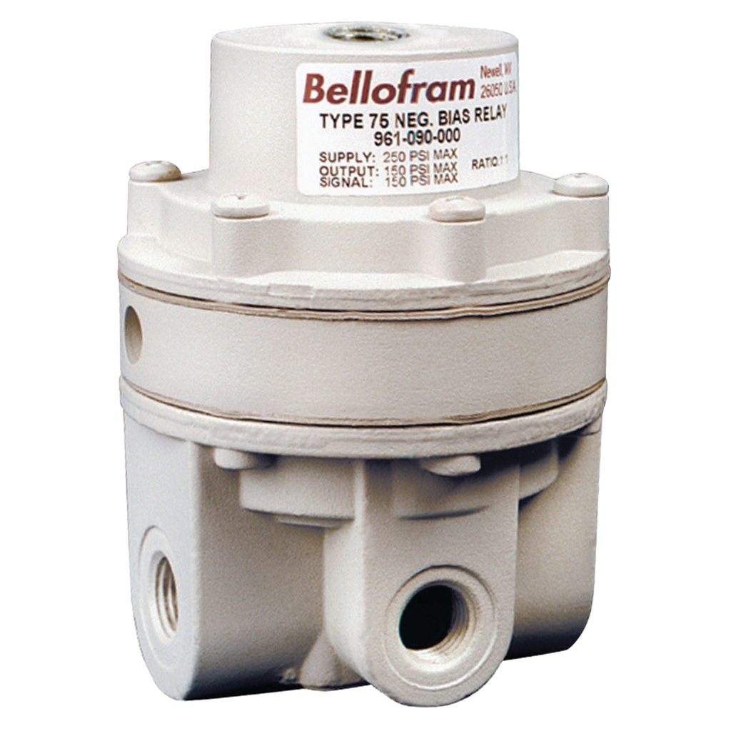 Bellofram T75 Precision Relay - Fixed Negative Bias (4psi), 1:6 Ratio, 1/4" NPT, 0-150 PSI