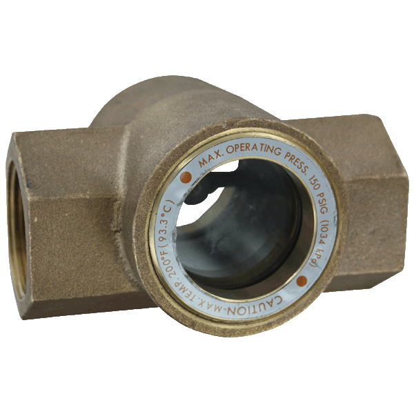 SIGHT FLOW INDICATOR 1" SINGLE WINDOW BRONZE BODY, ABS IMPELLER