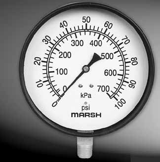 General Service Pressure Gauge, 2.5" Dial, 1/4"NPT Bottom Mount, 0-100PSI, 2% Accuracy