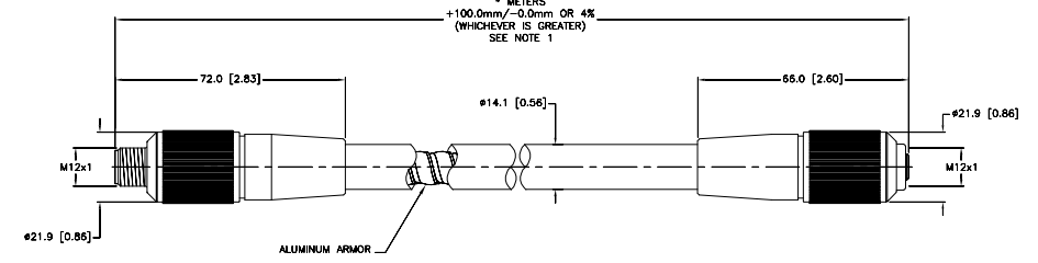Turck Ethernet Cordset, Extension Cordset (RSAV RKAV 849A-2M)